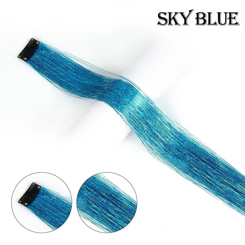 Highlights Clip Clip in Hair Extensions Glitter Colorful Fairy Hair Hair Tinsel Synthetic Long Straight Hair Highlights Girls