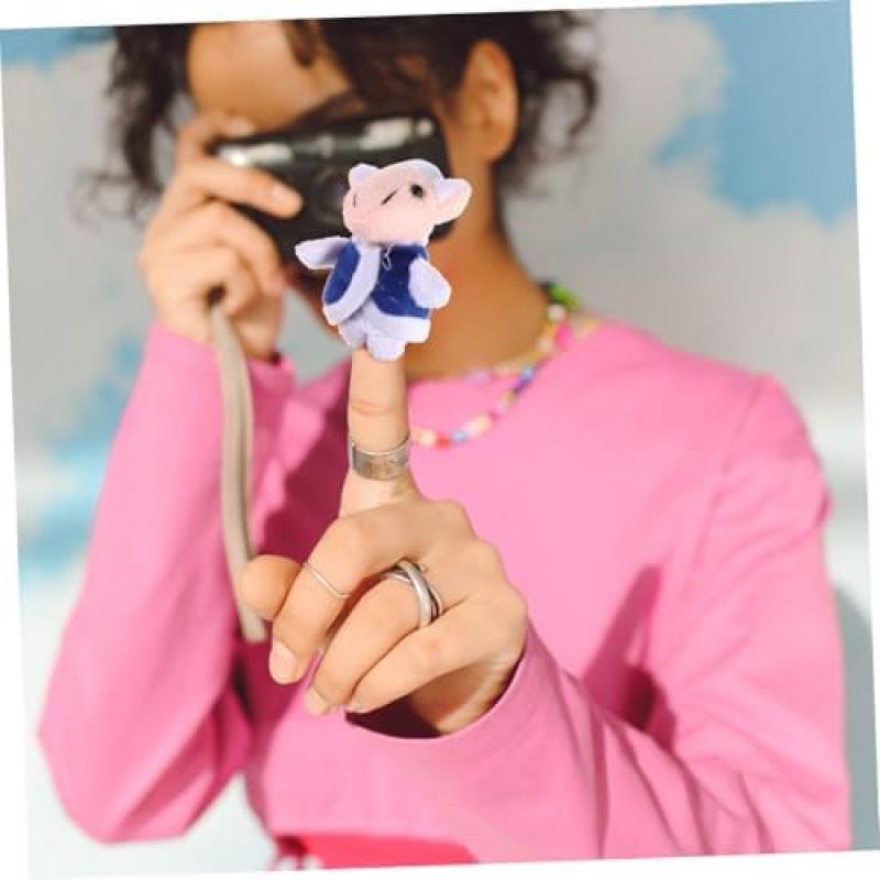 Milisten Wolf and Lambs Finger Puppets Soft Durable Hand Puppets for Interactive Play at Home and School Gifts for Boys and Girls