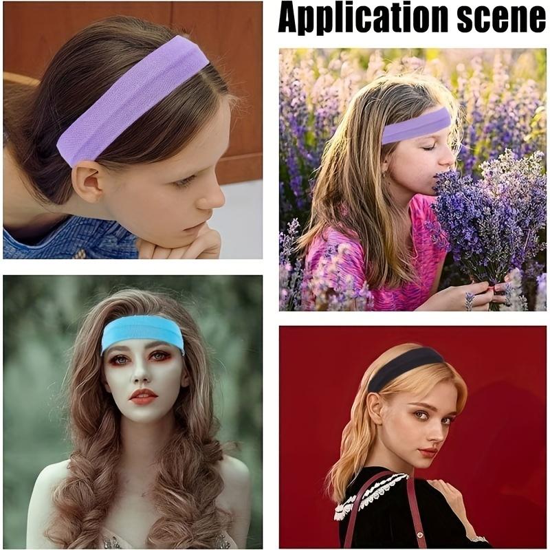 10 Pack Elastic Sports Headbands for Women Stretchy Candy-Colored Hairbands Fashion Sweatbands for Fitness Yoga Running Cycling