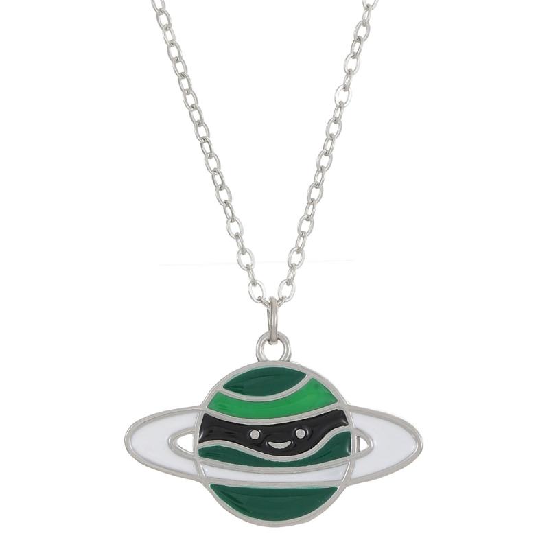 Hip Hop Style Collarbone Chain Planet Pendant Necklace Fashionable and Trendy Neckchain Jewelry Neck Chain Accessories