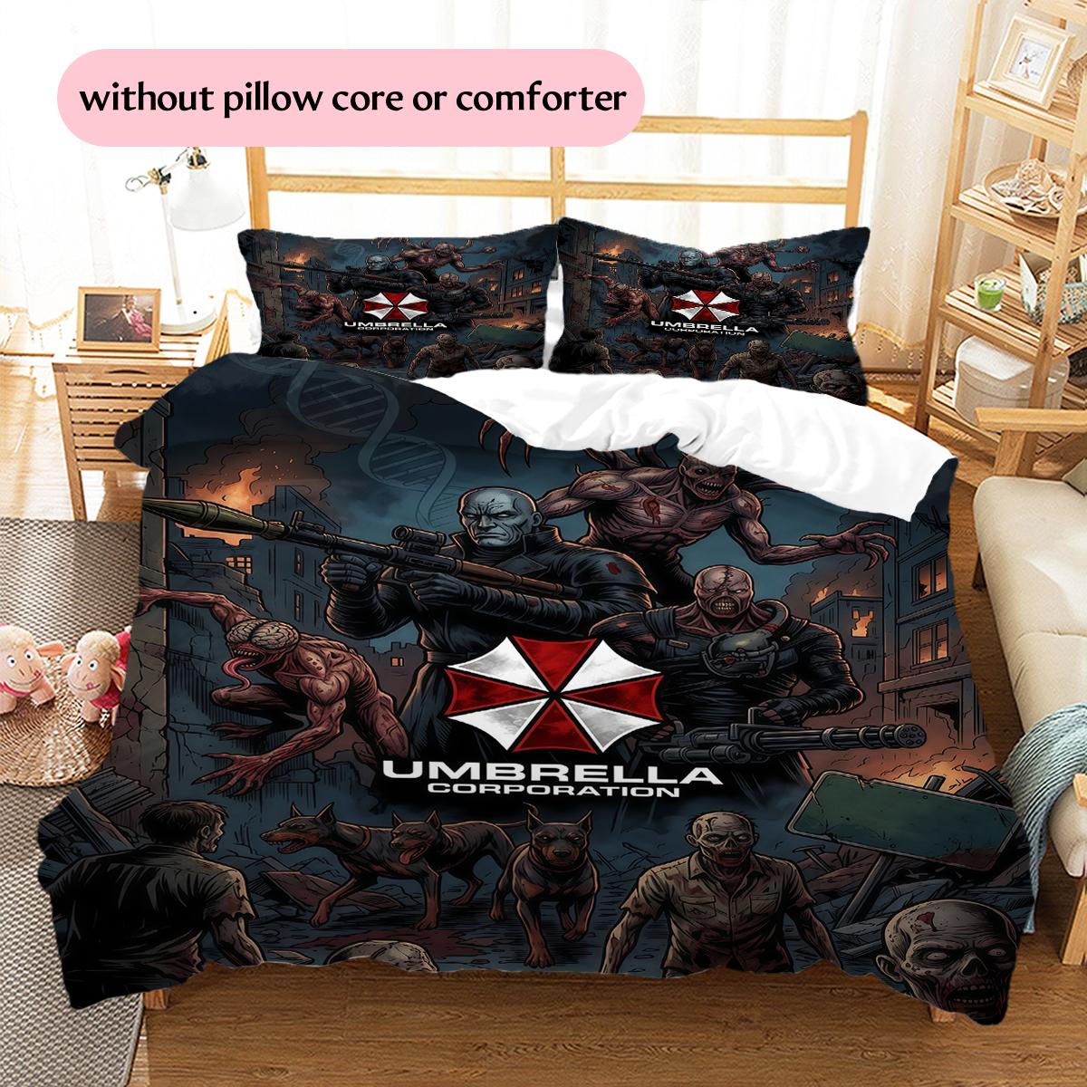 

Resident Evil Survival Horror Pattern Bedding Home Decoration Festival Gift (1 * duvet cover + 2 * pillowcase, without core) 135x200cm