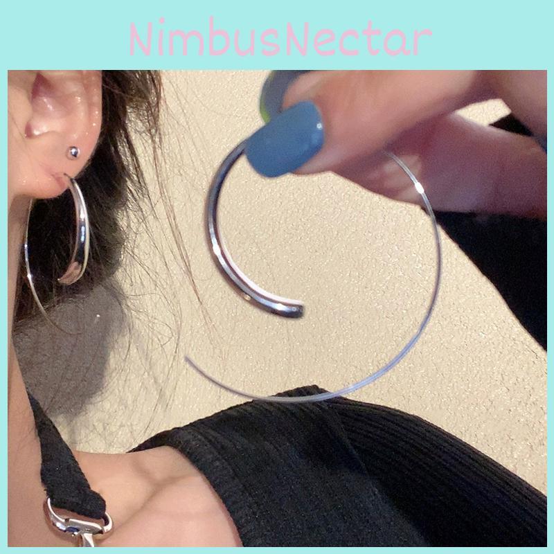 Stilvolle Geometrische Ohrringe in Silberkreis Hochwertiges Legierungsmaterial Minimalistisches Design