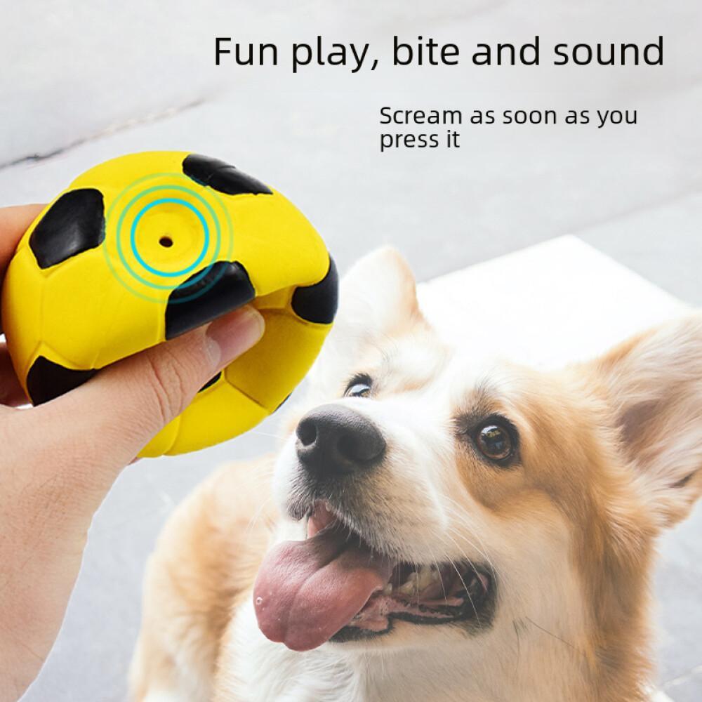 Latex Filled Cotton Rugby Footballs Vocal Dog Toys Pet Supplies