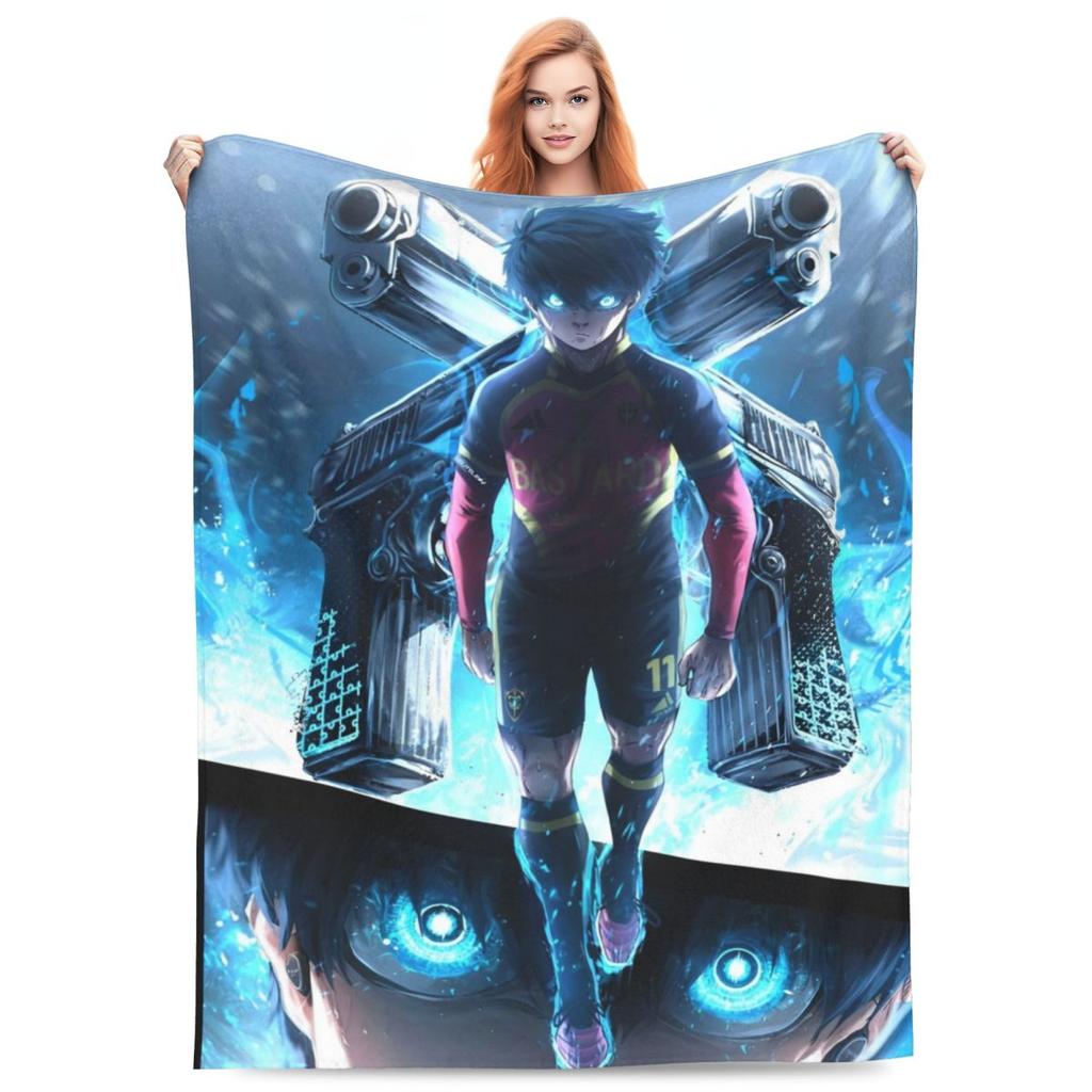 Oliver Aiku Blankets Manga Anime Blue Lock Flannel Awesome Warm Throw Blankets for Bedding Lounge Decoration