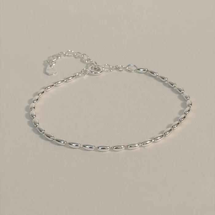 925 Silver Simple Oval Chain Bracelet