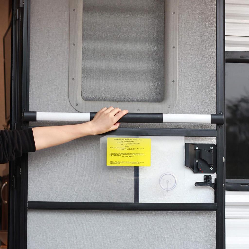 RVGUARD RV Screen Door Cross Bar Handle Adjustable From 21-5/8 Inch To 28-5/8 Inch With Sturdy And Secure Non-Slip Grip