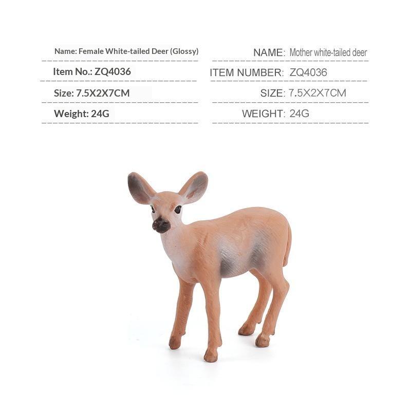 Realistic Artificial Deer Family Fox Miniature Statues Lightweight Small Animal Figurines for Car Dashboard Decor