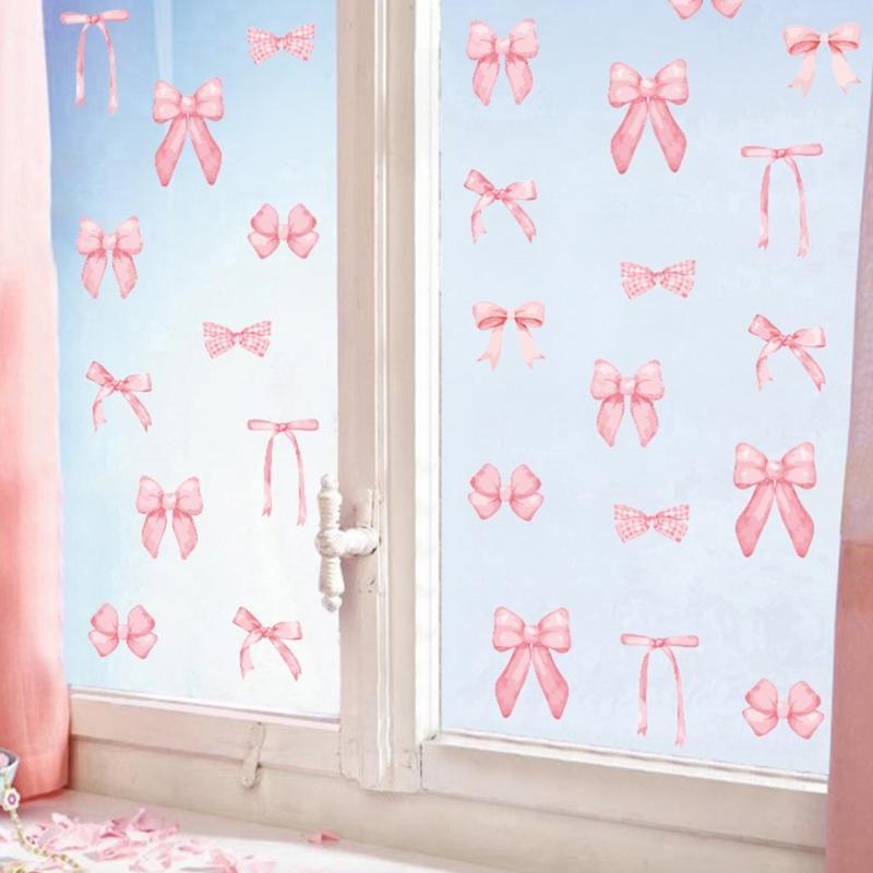 4 Φύλλα Αυτοκόλλητα Τοίχου με Φιόγκους Ροζ Αυτοκόλλητα Τοίχου για Πάρτι Δωμάτιο Αυτοκόλλητα Τοιχογραφίας Δωμάτιο Σπίτι Υπνοδωμάτιο Αισθητική Διακόσμηση Τέχνης