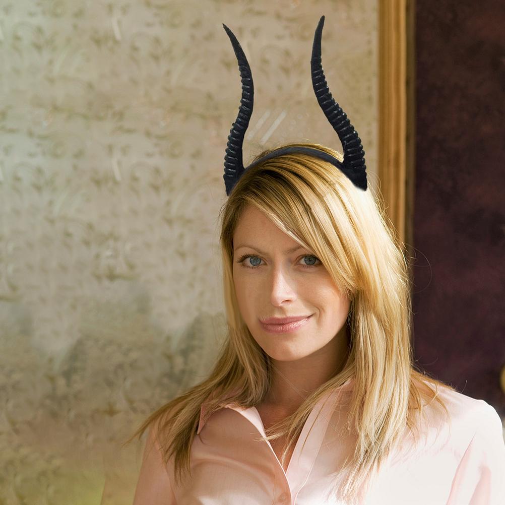 Halloween Frauen Mädchen Simulation Antilope Langes Horn Cosplay Kopfschmuck DIY Stirnband Party Requisiten