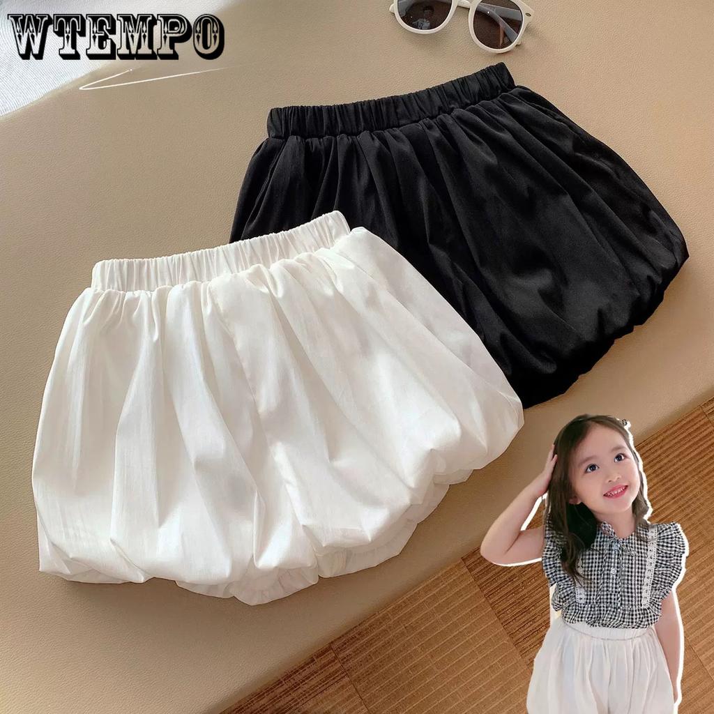 Dívčí šortky Dětské kalhoty poupě K dýňové kalhoty Nadýchané Dívčí jednobarevné Lucernové kalhoty Dívčí letní tenké šortky