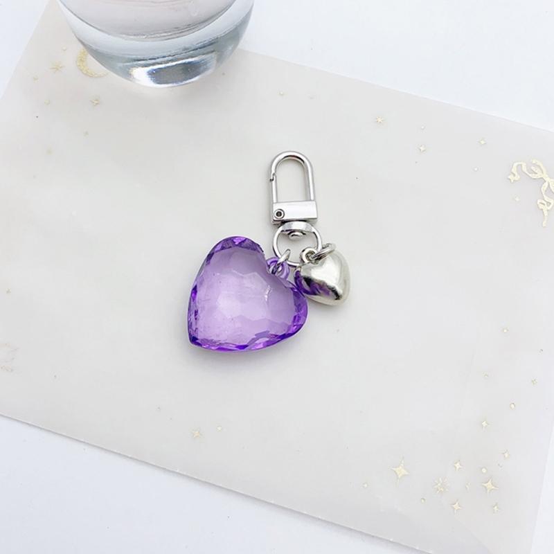 Breloc elegant cu inimă de dragoste, breloc acrilic atrăgător, farmec pentru geantă, decorațiuni, pandantiv metalic la modă pentru rucsacuri