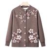 Grandma winter knitted sweater old man velvet cardigan female old lady autumn new clothes mother coat
