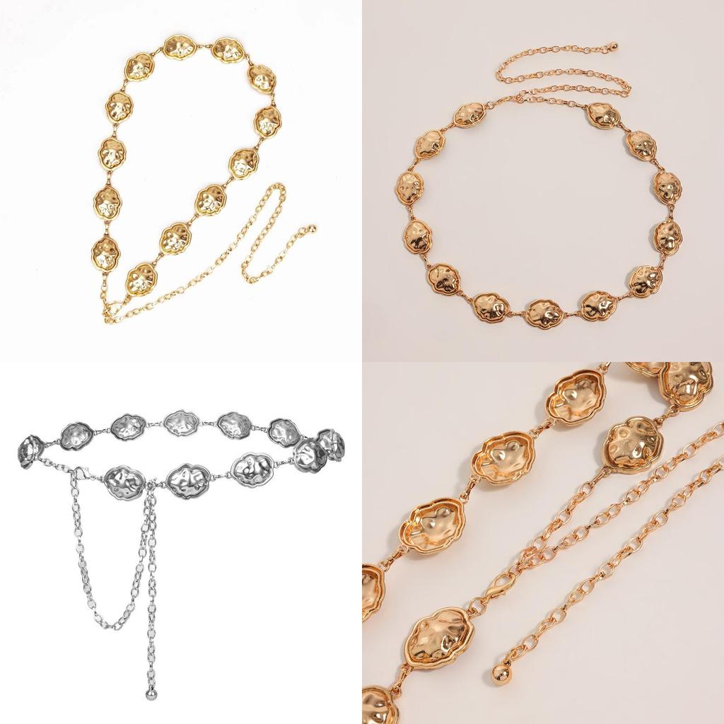 Metal Cloud Waist Chain For Women With Geometric Line Art Spring Fashion Accessory