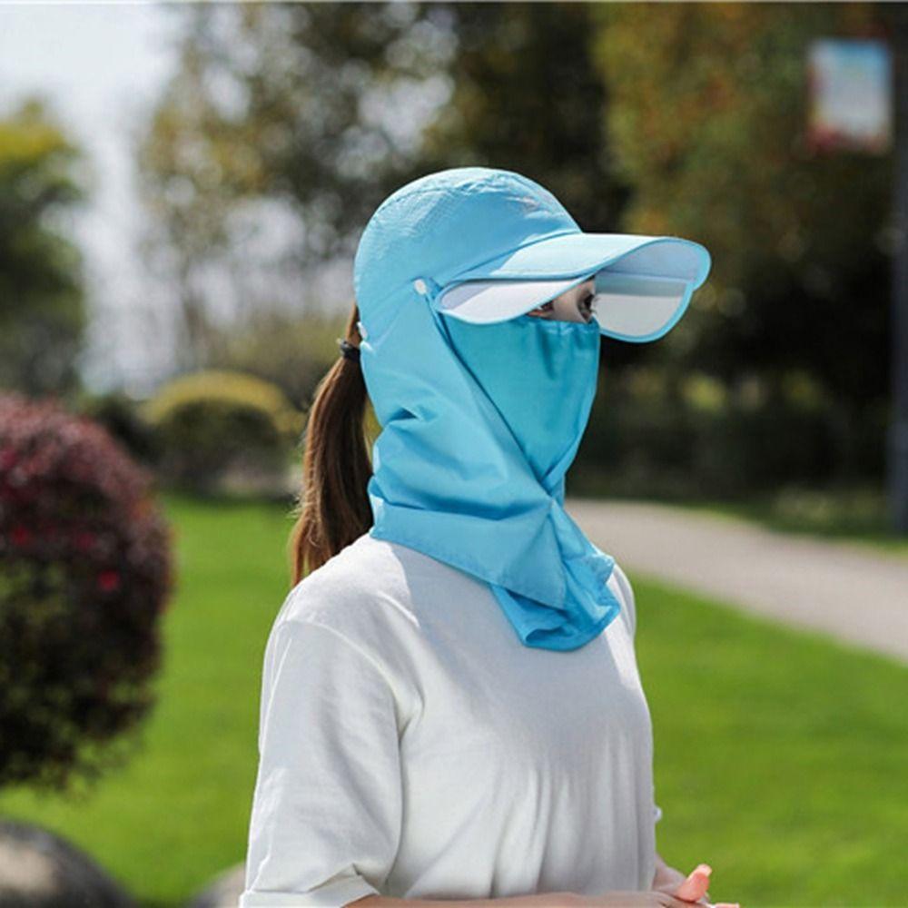 Ice Silk Wide Brim Bucket Cap Sun Hat Bucket Hat with Neck Cover Protective Sun Protection Hat Men