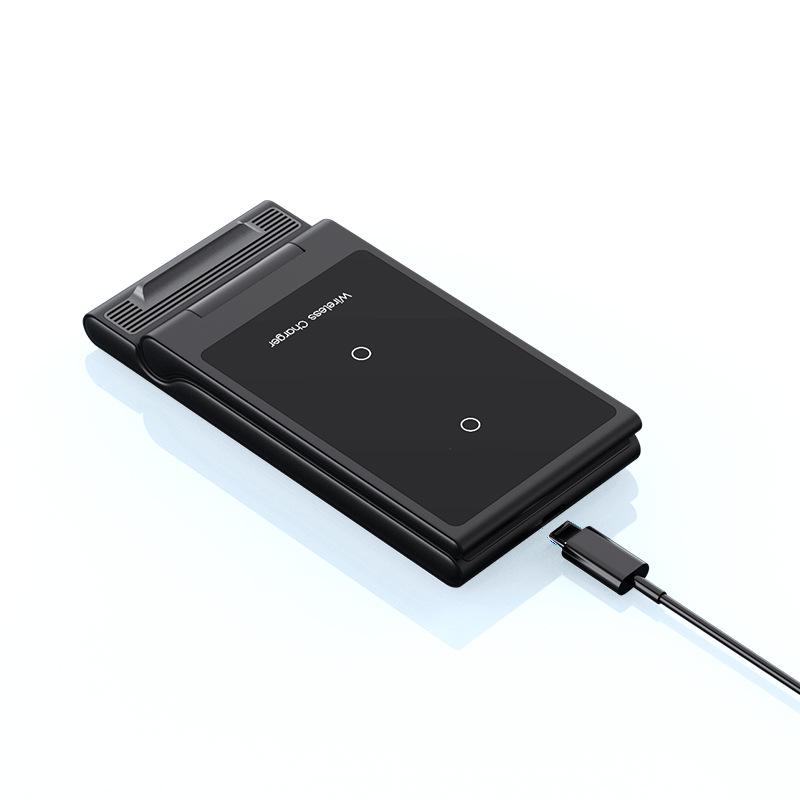 

Foldable Dual Coil 3-in-1 Wireless Fast Charger Stand for Apple & Huawei