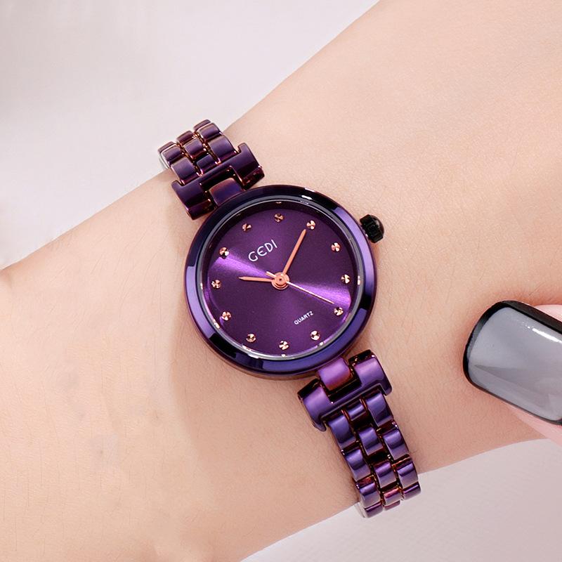 Diamond-Encrusted Rose Gold Steel Belt Women'S Watch Versatile Waterproof Women'S Watch Trendy Hand Watch