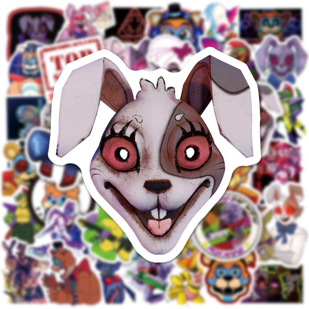10/50 pezzi Nuovo Five Nights at Freddys : Adesivi Breach di Sicurezza Adesivi Graffiti per Fai da Te Bagagli Laptop Skateboard Moto Bicicletta Adesivi