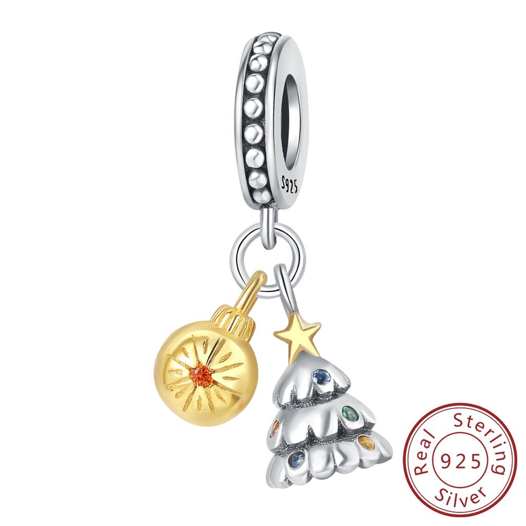 New 925 Silver Christmas Series Charm Beads For Bracelet Pendant Charm Women DIY Christmas Gift