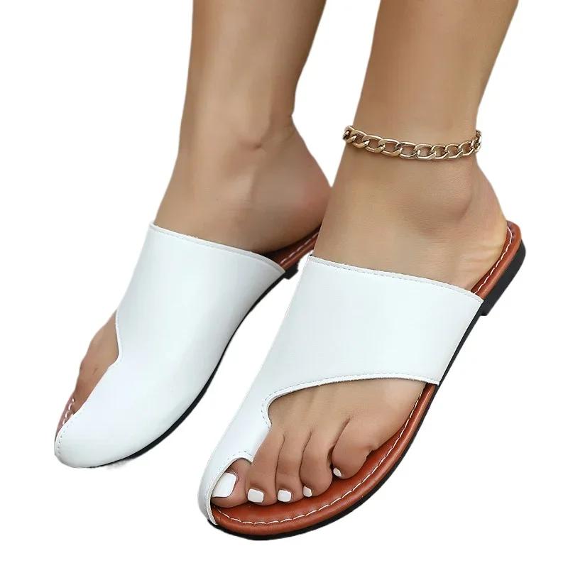 Fashion Women's Flat Shoes 2025 New Pinch Toe Slippers Women Fashion Outdoor Casual Summer Plus Size Flats Light Best Seller Slippers