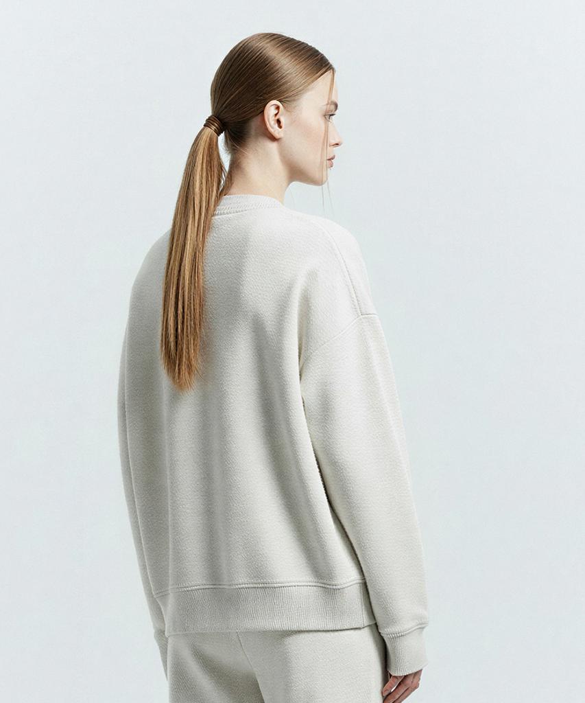 Lengagement Small Heart Oversized Sweat Cardigan [Oatmeal]