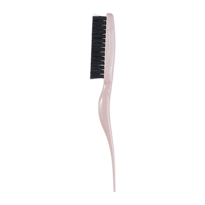 Nylon Bristles Teasing Hair Brush Slick Back Hair Brush with Rattail Pick Teasing Hairbrush for Sectioning and Parting