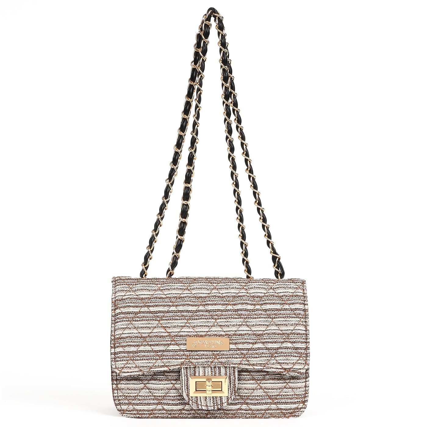 

Fortuna Tokyo Kyoori Matelasse Chain Bag, Women s, FT-MBAGS1 (Brown)