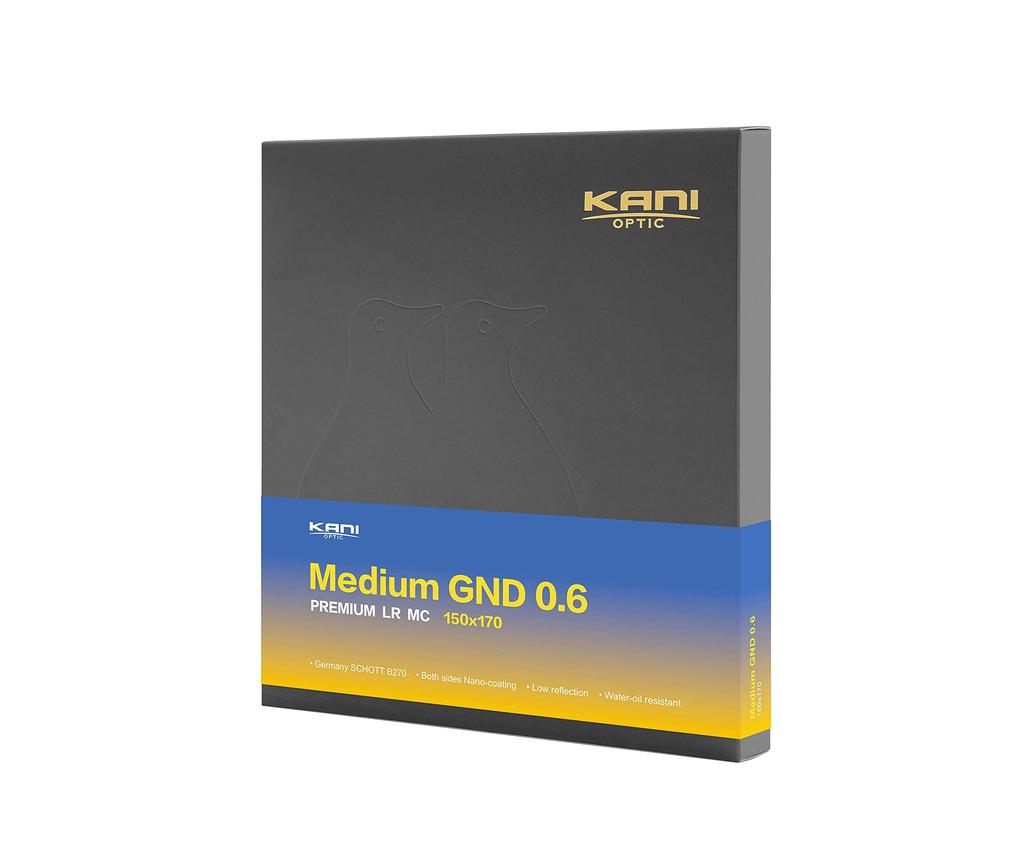 KANI 150mm Wide Square Half ND Premium LR MC Medium GND Light Reduction Up to 2 Color Fog Low and Nano 808639 Filter, 0.6mm, 150x170mm, Effect Stops,