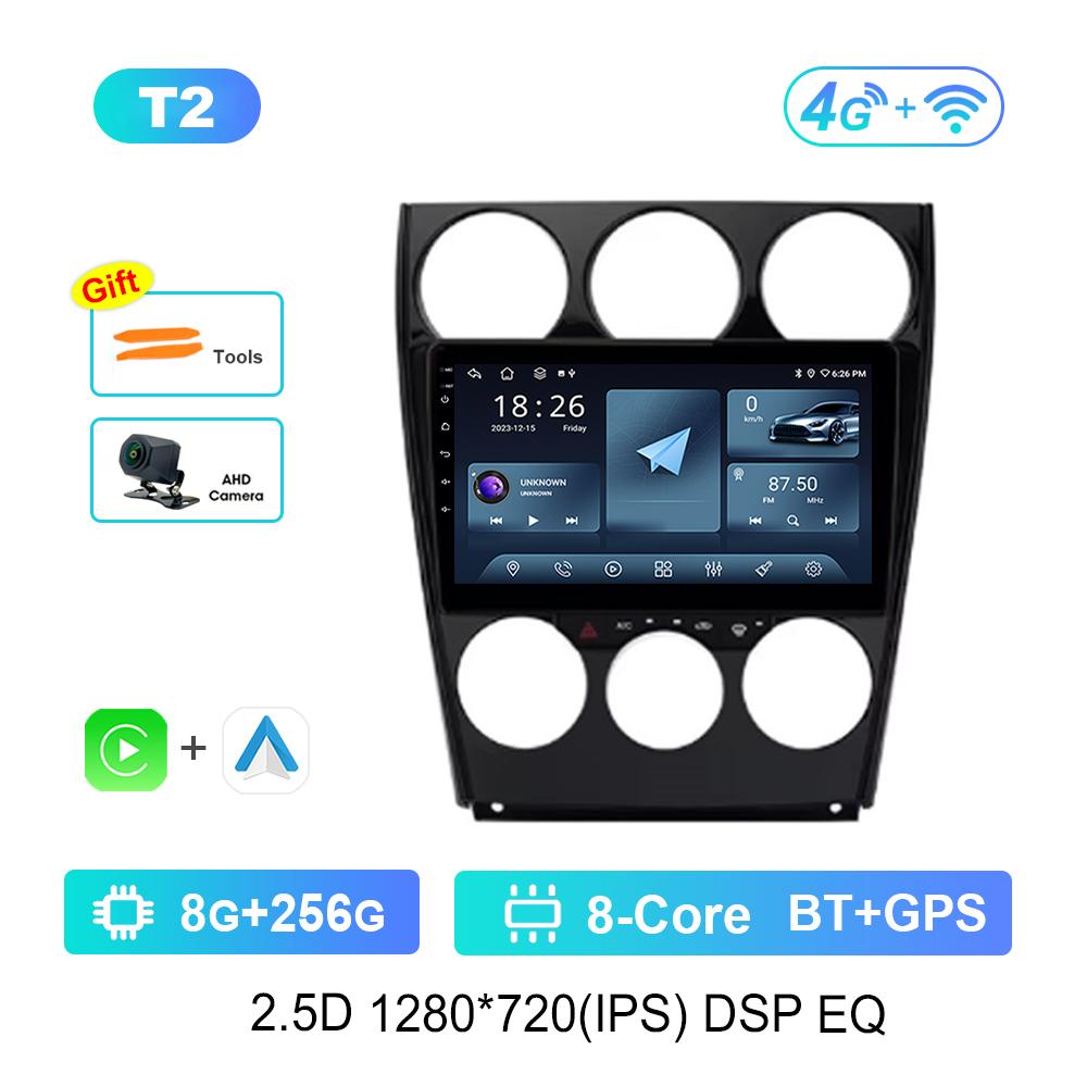 Navigație GPS pentru Mazda 6 2004 - 2015 Radio Auto Player Multimedia Sistem de Operare Android DSP Stereo WiFi Carplay Ecran QLED 4G Instrumente Auto