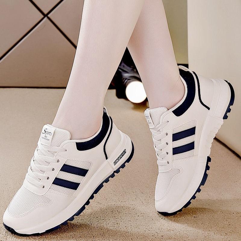 Damskie buty wiosna nowa moda gruba podeszwa oddychające styl college studenckie rekreacyjne sportowe buty na deskorolkę