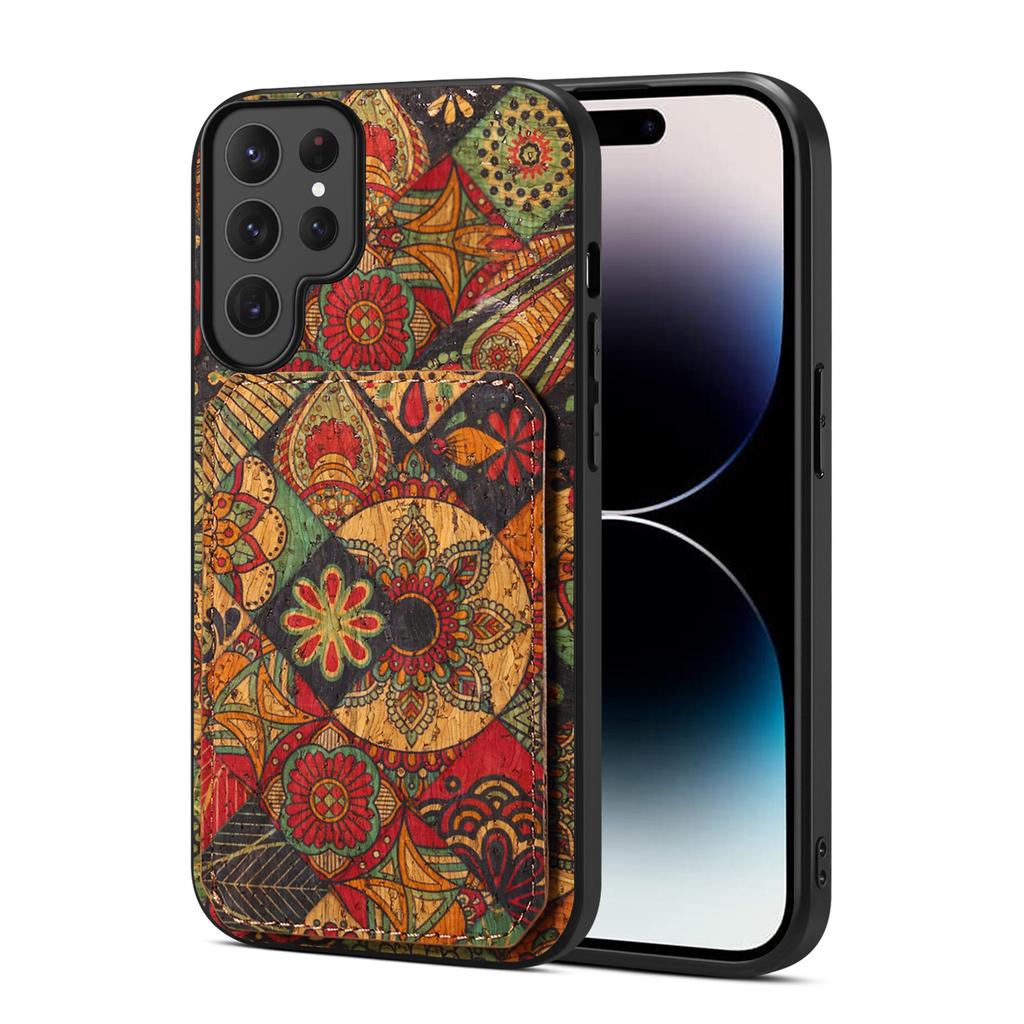 Flower Leather Phone Case for Samsung Galaxy S26 Ultra S25 Edge S24 Plus S23 Fe S22 S21 S20 Invisible Card Holder Design Cover