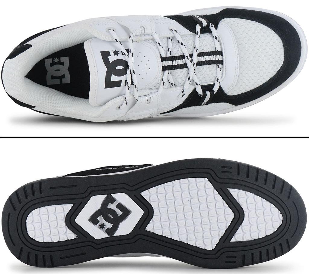 DC Shoes Costruisci - Sneakers da Uomo Scarpe da Skate Bianche ADYS100822-BKW ORIGINALI