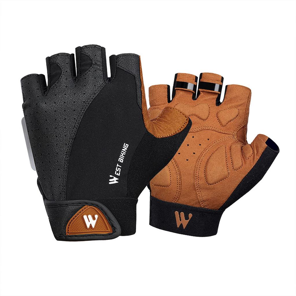 Cyklistické rukavice SunGoddy celosíťované snadné silniční velikosti M, prstové, jarní/letní, polstrované, látkové, protiskluzové, na suchý zip, odvádějící pot, rychleschnoucí,