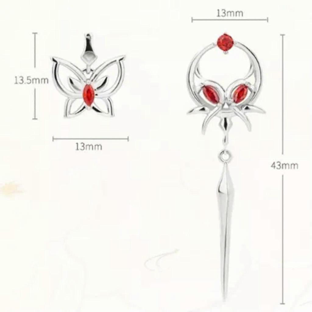 RSAMD 1Pair Anime Irregularity Pendant Ear Stud Women Silver Color Earrings Jewelry-1