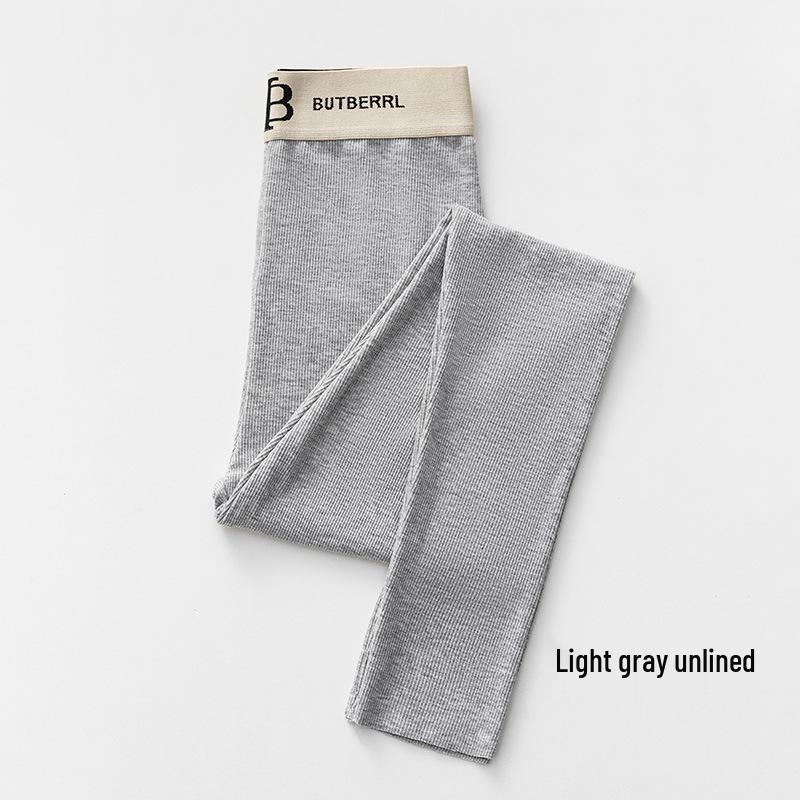 Dámské žebrované pruhované legíny s fleecovou podšívkou, zeštíhlující, s pasem "B"