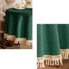 Wipe Cleaning Dining Table Protectors Jacquard Pattern Tassels Accent Sturdy Polyester Home Decoration