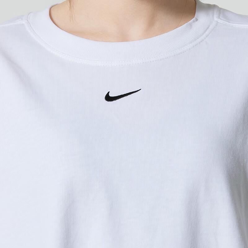 Nike T Shirts Women's White Crew Neck Moderate Straight Fit HF5321-100