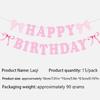Girl Pink Bow Happy Birthday Banner Garland Bow Hanging Swirl Decorations Bow Birthday Party Party Decortions