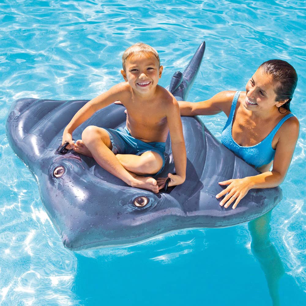 INTEX Stingray Ride-On Float Mat, 188 X 145 Cm, 57550 [Official Japanese Product]