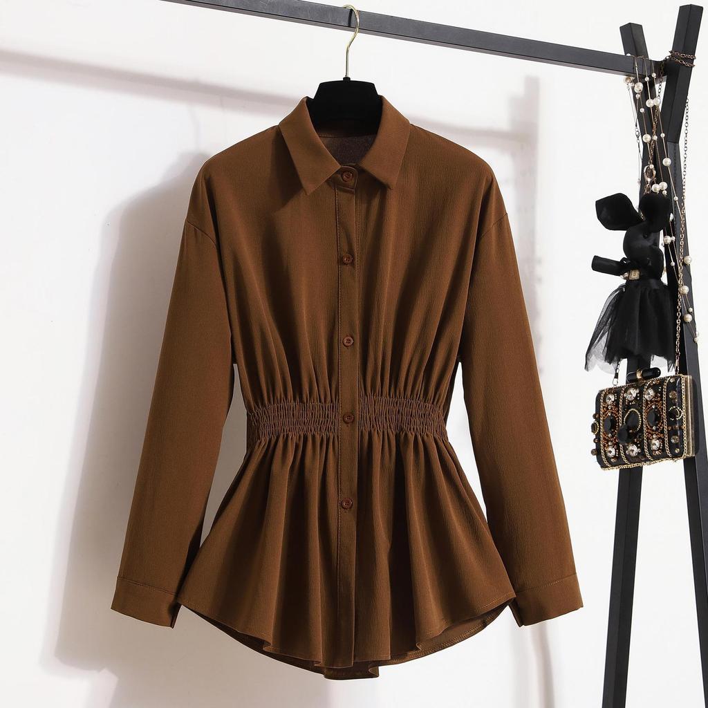 Spring and Autumn Women's Shirt Plus Size Intellectual Wind Tide Loose Long-sleeved Top
