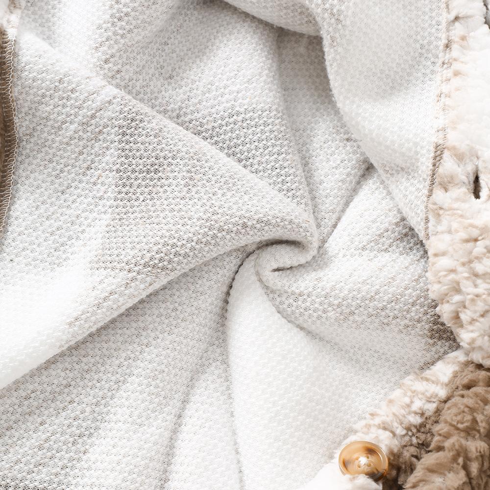 Kinderbekleidung Kinder Neu Mädchen Herbst und Winter Kariert Plüsch Kapuzen Casual Mantel