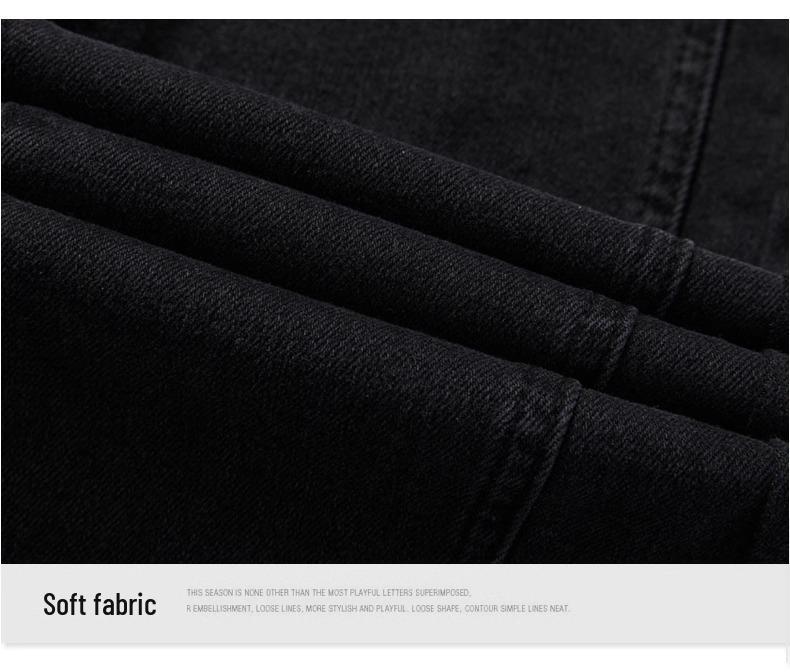 Women's Black High-Waisted Micro-Flare Jeans - 2024 Autumn/Winter Slimming Bell Bottom Pants