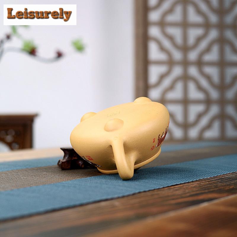 330ml Yixing Purple Clay Teapots Handmade The Cow Stone Scoop Pot Raw Ore Section Mud Tea Maker Kettle With Infuser Zisha Teaset