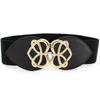 Down Jacket Decorative Belt Women'S Bright Gold Love Pair Buckle Elastic Belt Dress Wide Waist Seal Three Sizes