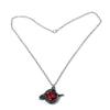Love Game Love and Deep Space Qin Che Crow Brooch Red Gem Cute Animal Pin Badge Emotion Badge for Women Girls Gifts