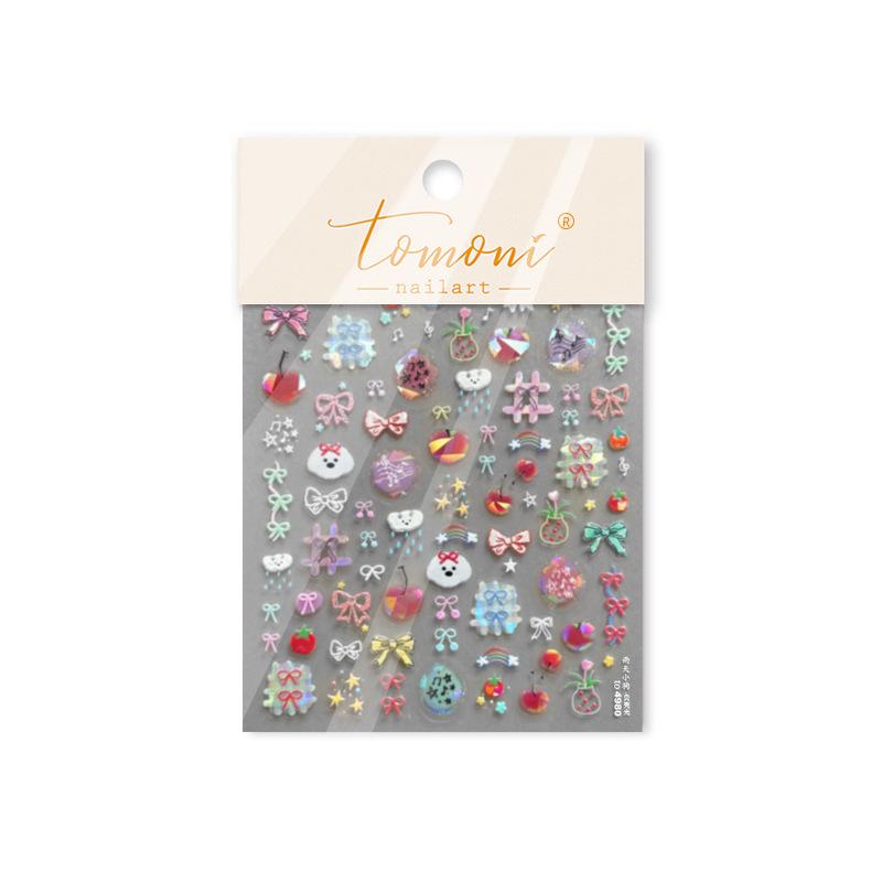 

Tomoni Shell Light Nail Stickers - Popular Japanese Stationery and Kids Collage Graffiti Nail Art Accessories.