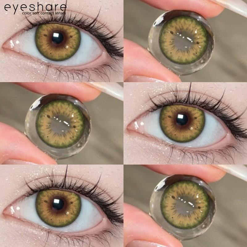 COD Eyeshare 1 Pair Blackspot Gray Contact Lenses for Eyes Natural Brown Eye Softlens Yearly Blue Lens Green Contacts