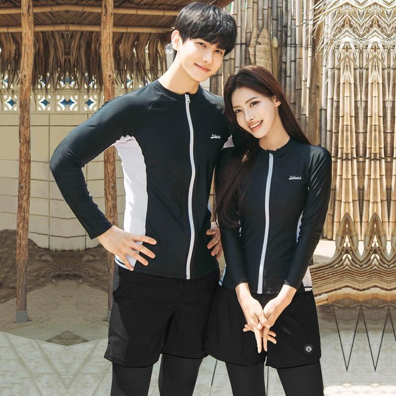 Womens Nylon Snorkeling Rash Guard Set Mens Surfing Swimwear Quick Dry Long Sleeve Wetsuit Diving Swimming