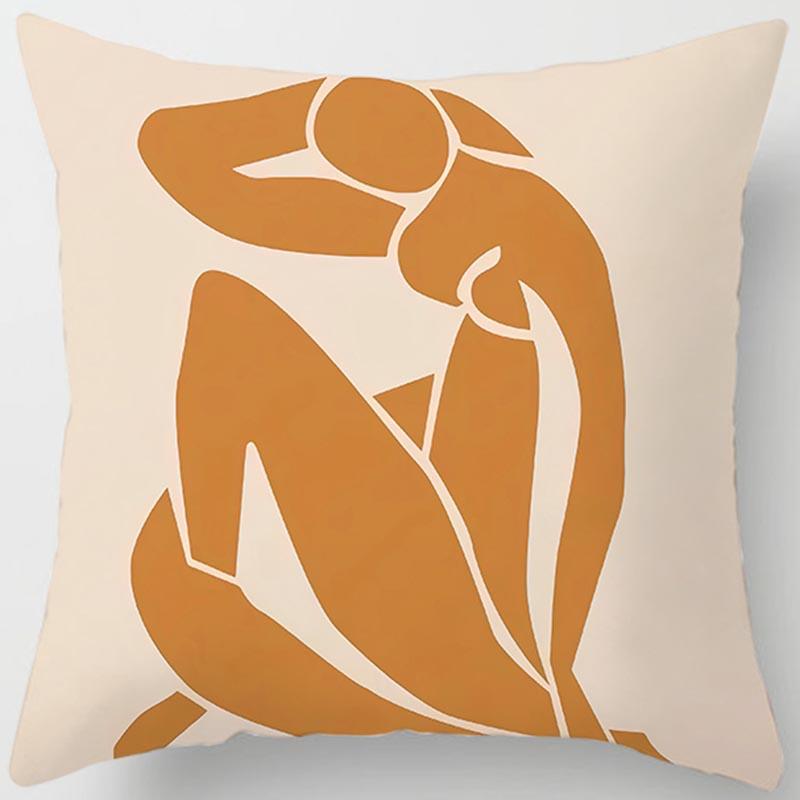 Brown Geometric Printing Square Pillowcase Home Goods Car Sofa Cushion Cover