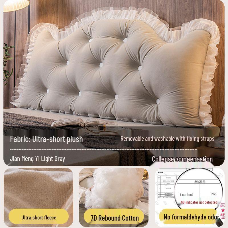 Princess Crown Removable & Washable Headboard Cushion – Large, Soft Upholstered Lumbar Pillow for Bedside & Tatami