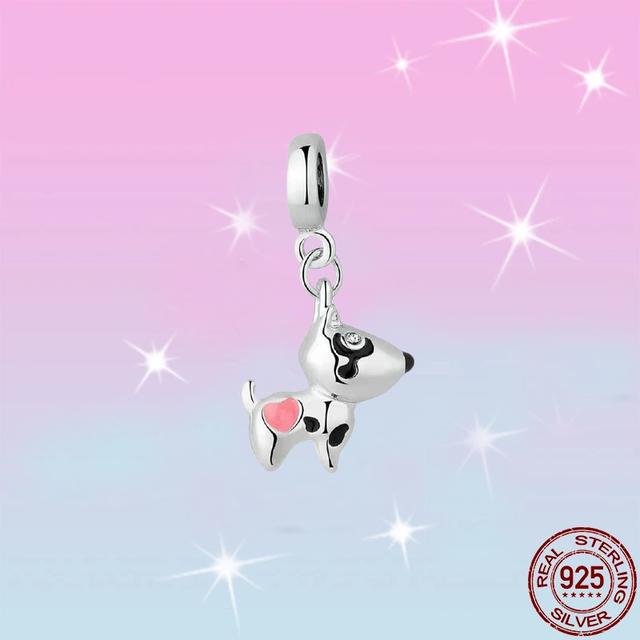 New 925 Sterling Silver Dog and Red Snowman Charm Bead Fit Original 925 Fashion Bracelets DIY Fine Jewelry Making for Women